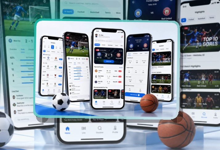 安装卡片区 · 直播比分App · 新用户也能快速上手界面展示